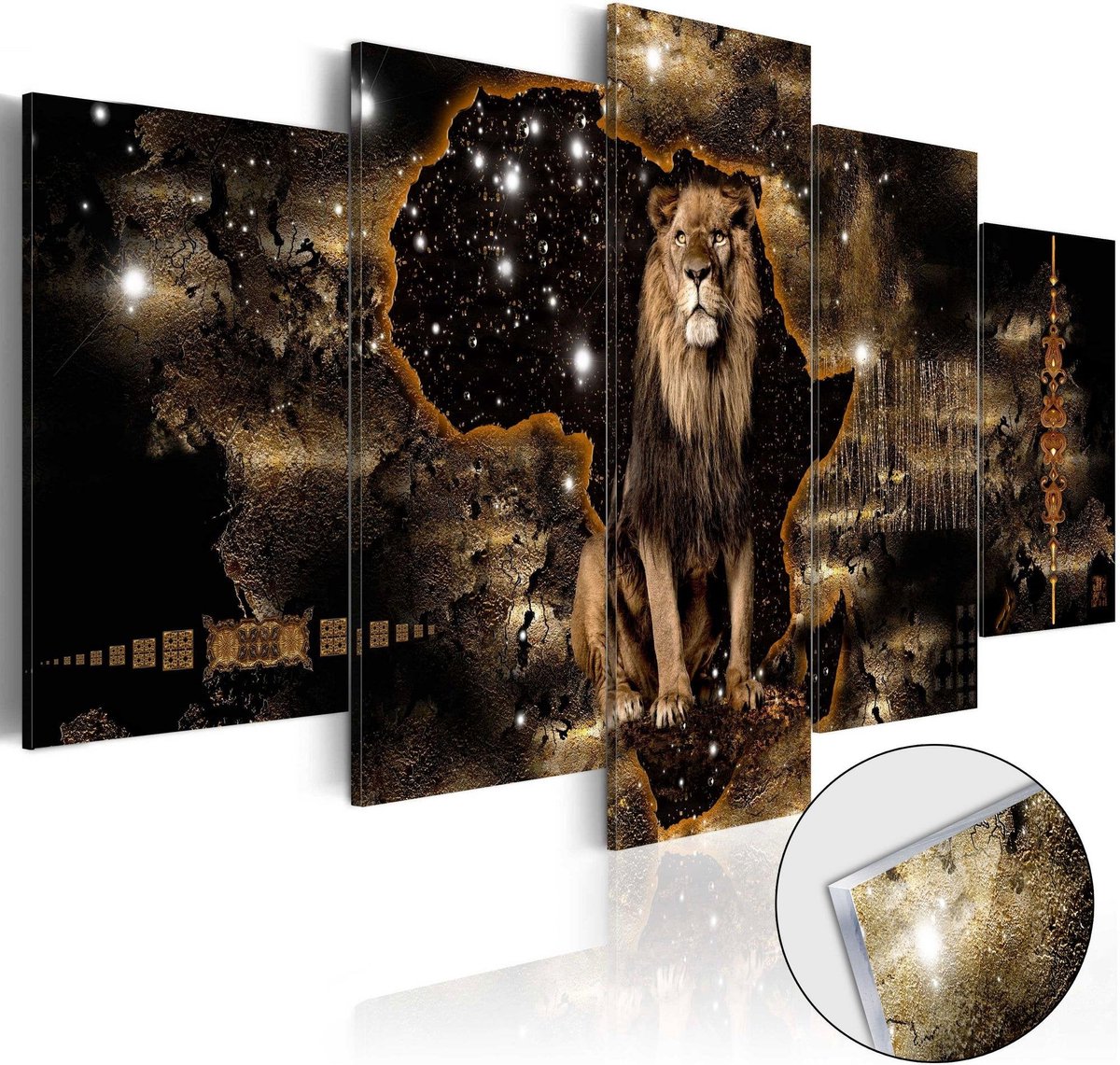 Afbeelding op acrylglas - Golden Lion [Glass]